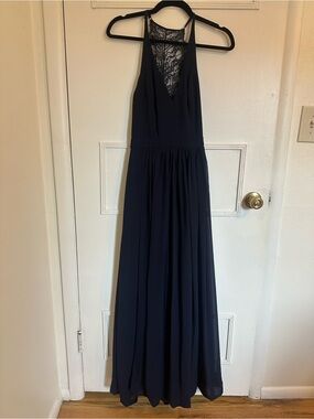 heavenly hues navy blue maxi dress Eden Strapless Maxi Dress